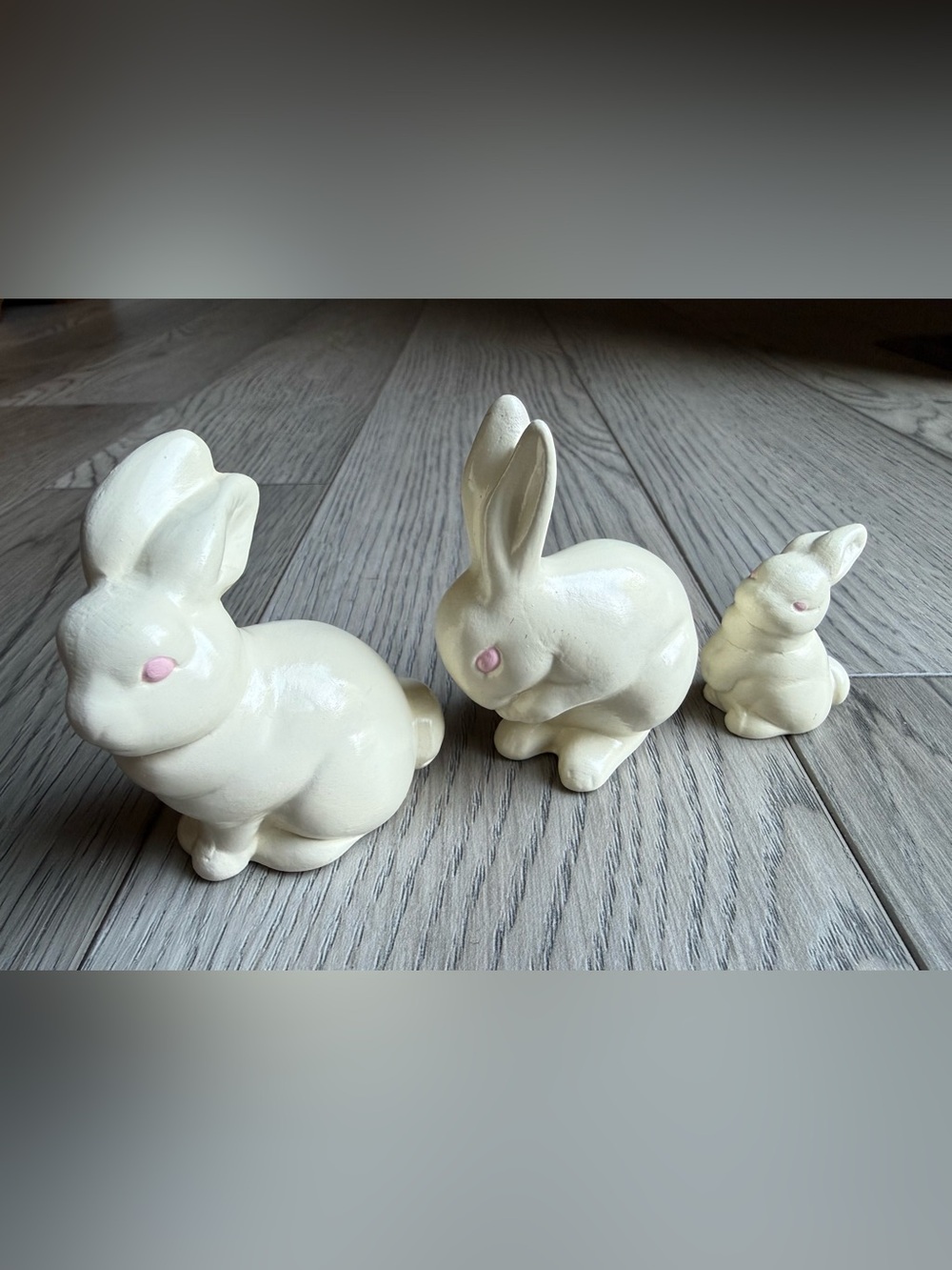 Vintage Ceramic Rabbit Figurines Set Of 3